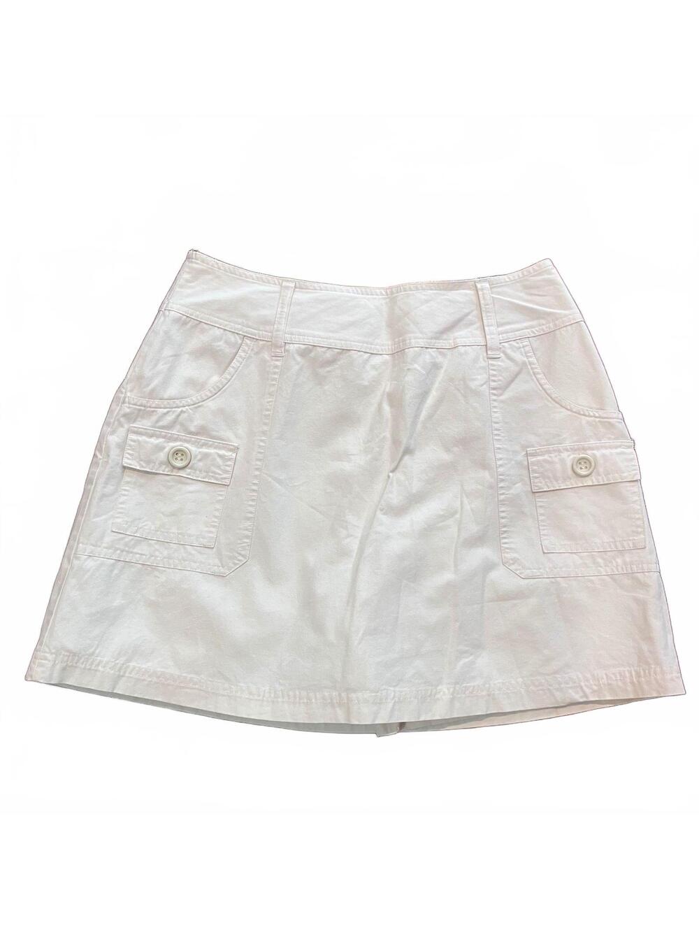 St. John's Bay Minimalist Off White Ivory Cargo Pocket Cotton Skort Size 8